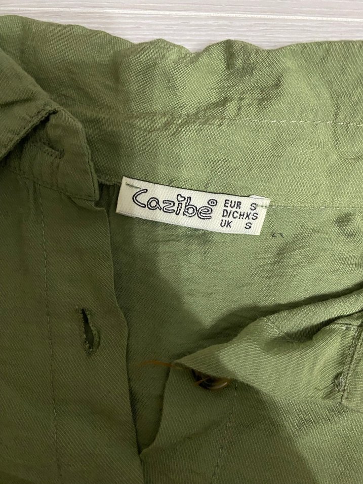 Düğmeli Uzun Kollu Keten Kadın Gömlek - Görsel 3