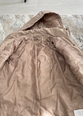 Bej Kadın Kapüşonlu Mont - Görsel 5