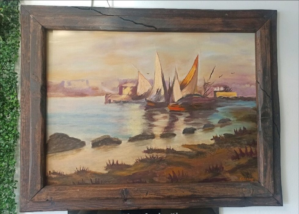 Çok Renkli Yelkenliler Manzarası Tablosu - Görsel 2