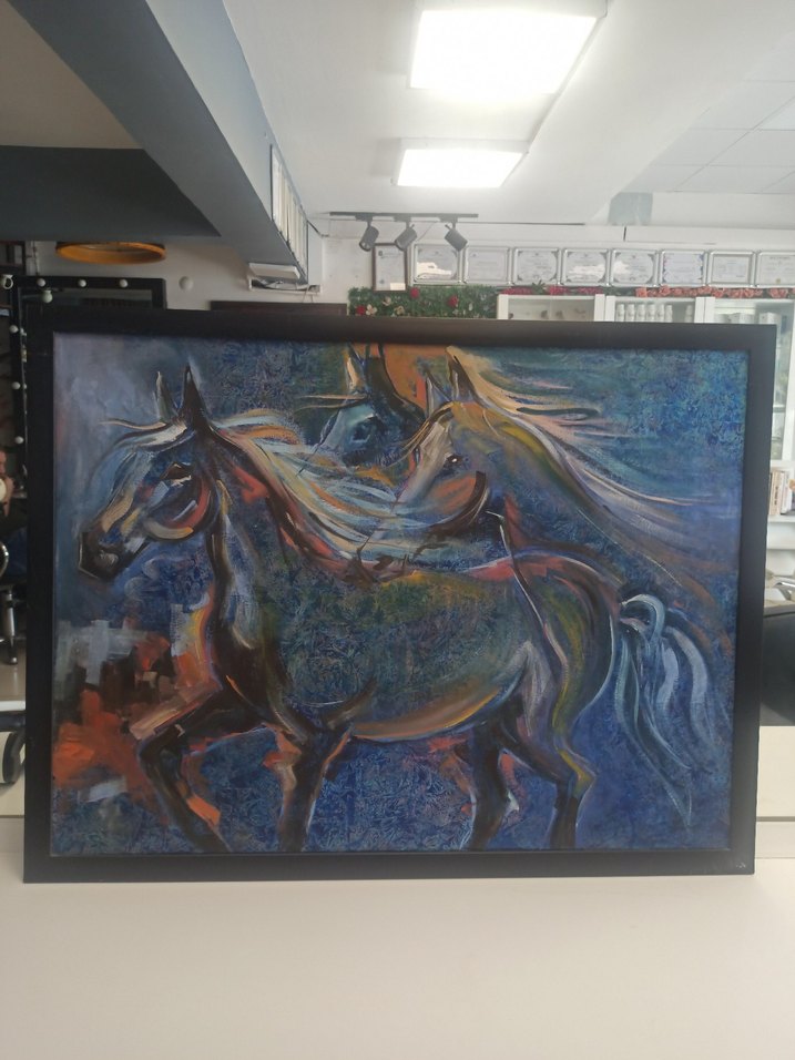 Atlar Temalı Karanlık Tablo - Görsel 2