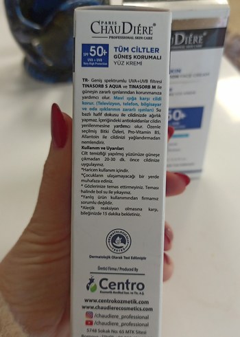 Chaudier SPF 50+ Güneş Koruyucu Yüz Kremi - Görsel 2