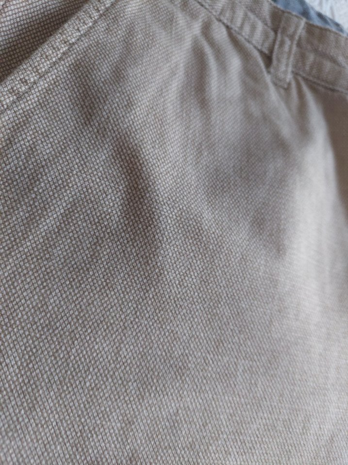 Erkek Bej Keten Rahat Kesim Şort - Görsel 4