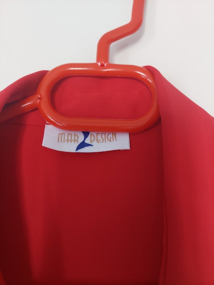 Kırmızı Kadın Drapeli Gömlek - Görsel 3