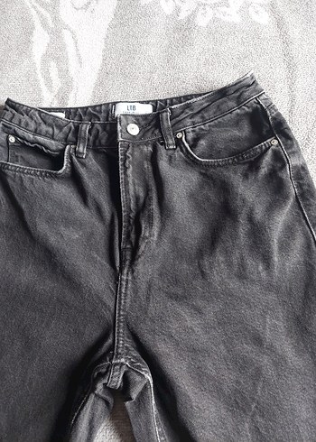 Gri Kadın Salaş Denim Pantolon - Görsel 2