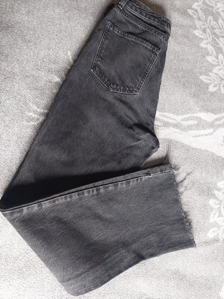 Gri Kadın Salaş Denim Pantolon - Görsel 5