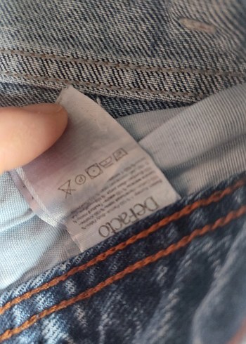 Düğmeli Mavi Denim erkek Jean - Görsel 4