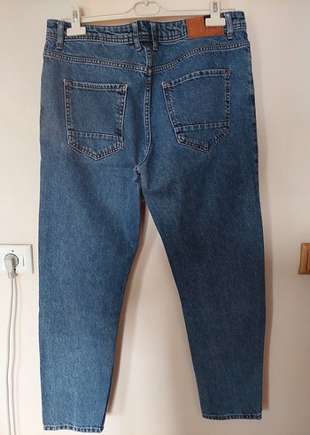 Düğmeli Mavi Denim erkek Jean - Görsel 2
