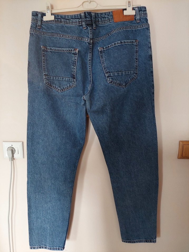 Düğmeli Mavi Denim erkek Jean - Görsel 2