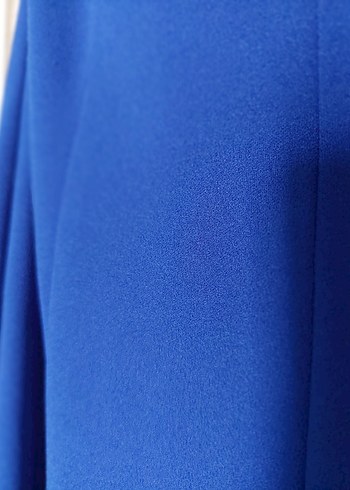 Parlement mavisi Drapeli Uzun Abiye Elbise - Görsel 6