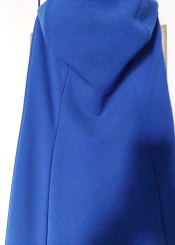 Parlement mavisi Drapeli Uzun Abiye Elbise - Görsel 2