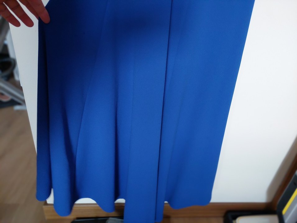 Parlement mavisi Drapeli Uzun Abiye Elbise - Görsel 4