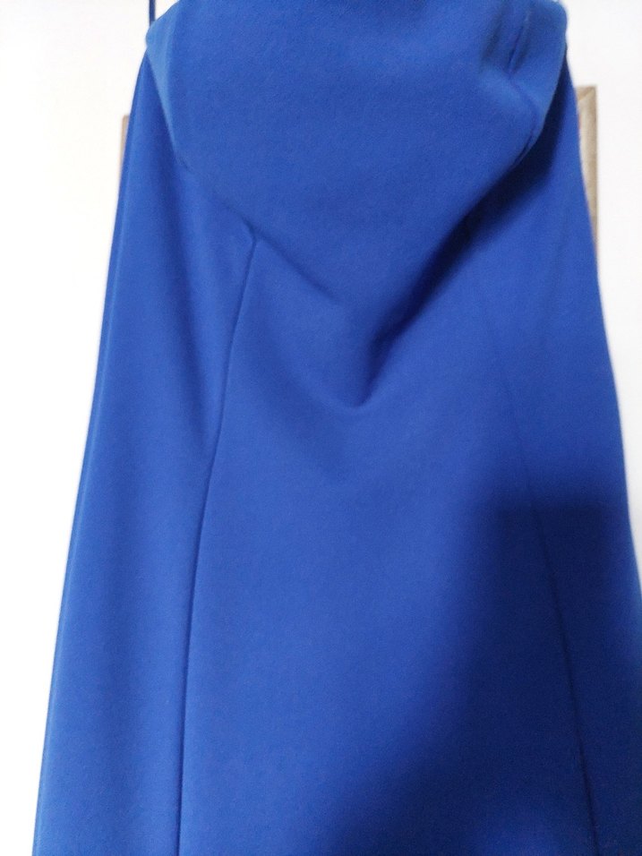 Parlement mavisi Drapeli Uzun Abiye Elbise - Görsel 2