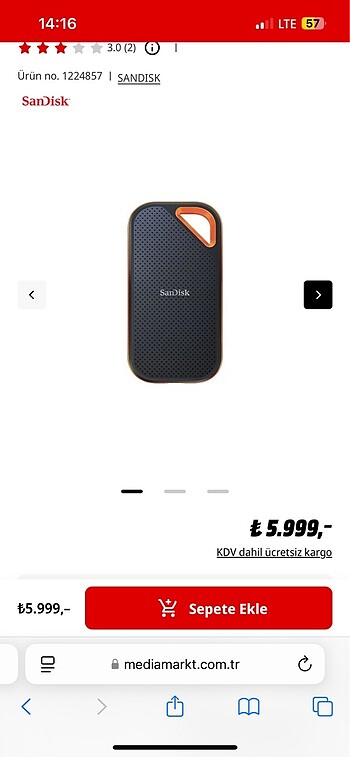 SANDISK Extreme Pro 1 TB Portable SSD