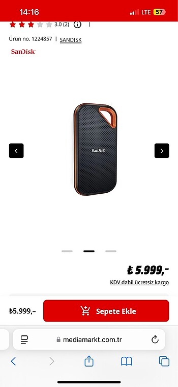 Sandisk SANDISK Extreme Pro 1 TB Portable SSD
