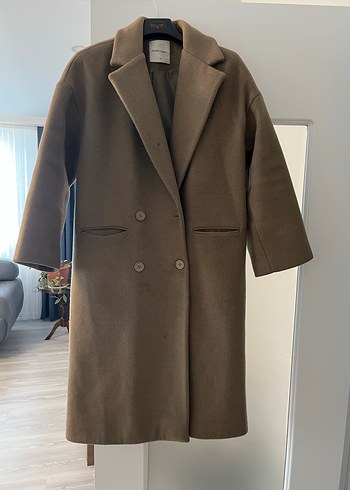 Kahverengi Çift Düğmeli Kaban