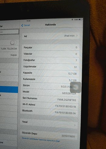 iPad Mini 1 WiFi - Temiz Tablet - Görsel 5