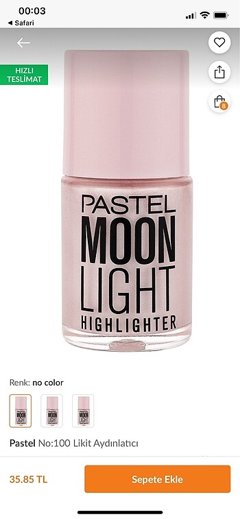 Pastel highlighter/aydınlatıcı