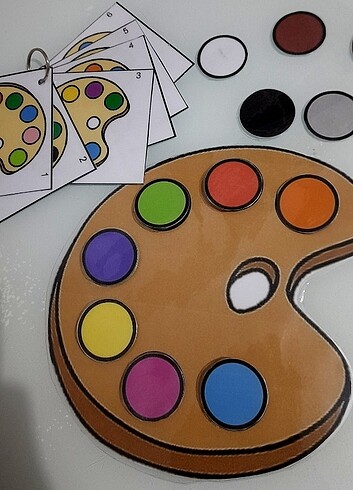 Palet renk sıralama etkinlik yönerge kartlı 