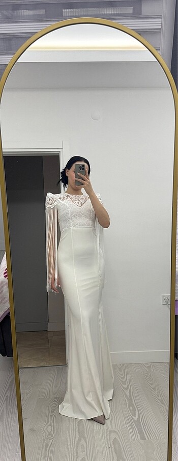 36 Beden beyaz Renk Nikah&nişan elbisesi