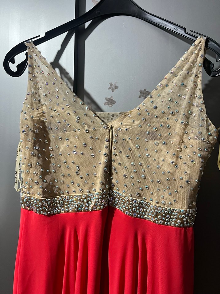 Kırmızı Uzun Drapeli Abiye - Görsel 5