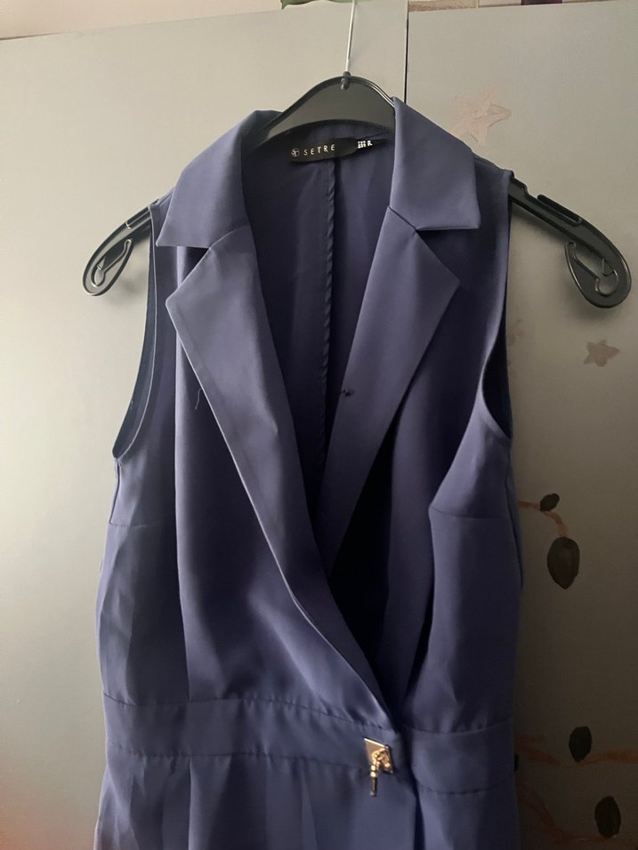 mavi şifon şık kadın elbisedi - Görsel 3