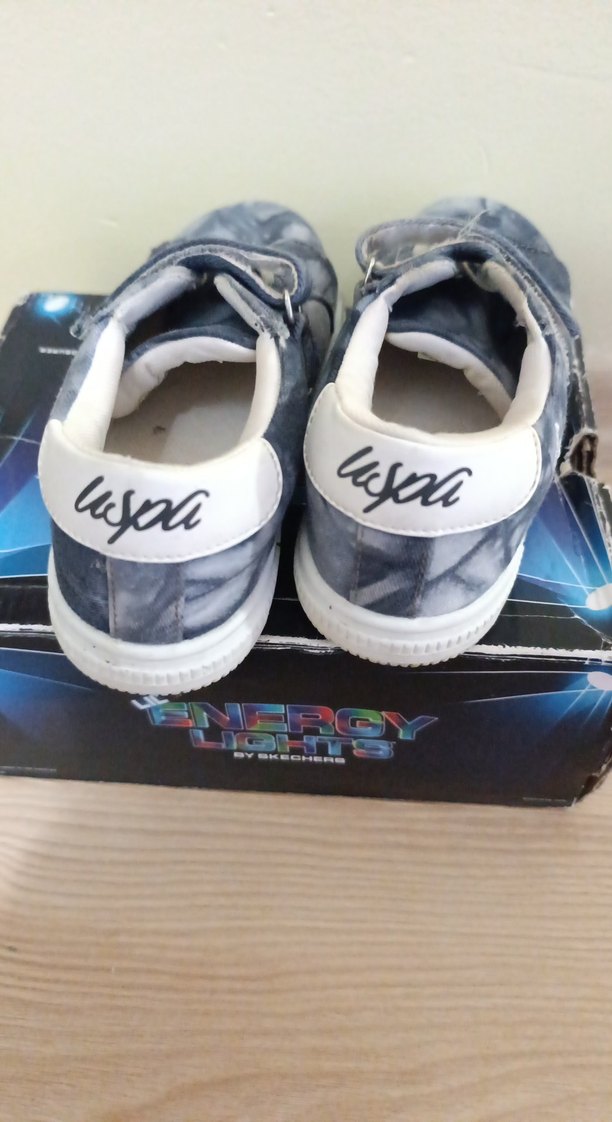 Erkek Çocuk Kot Bağcıklı Cırtlı Spor Ayakkabı - Görsel 3