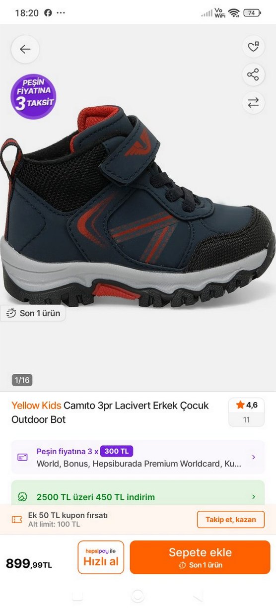 Siyah Erkek Çocuk Cırt Cırtlı Bot - Görsel 4