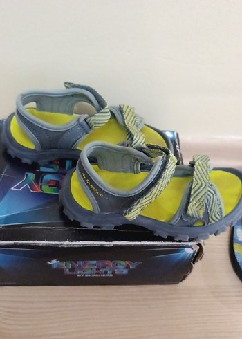 Sarı Gri Erkek Çocuk Cırt Cırtlı Sandalet - Görsel 2