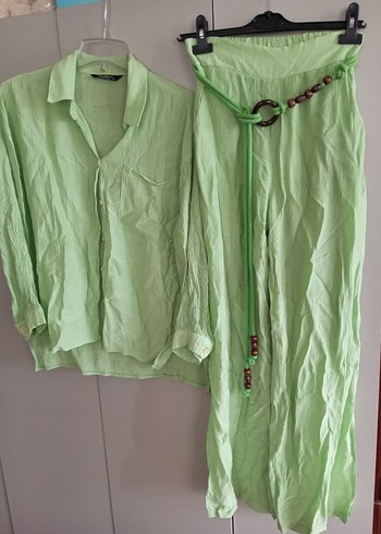 Uzun Kollu Yeşil Bohem Kadın Pijama Takımı - Görsel 2