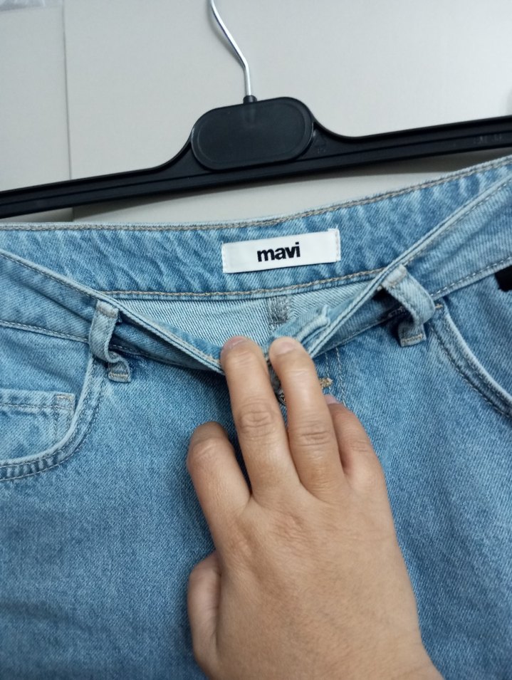 Mavi Düğmeli Mini Denim Şort vendy - Görsel 5