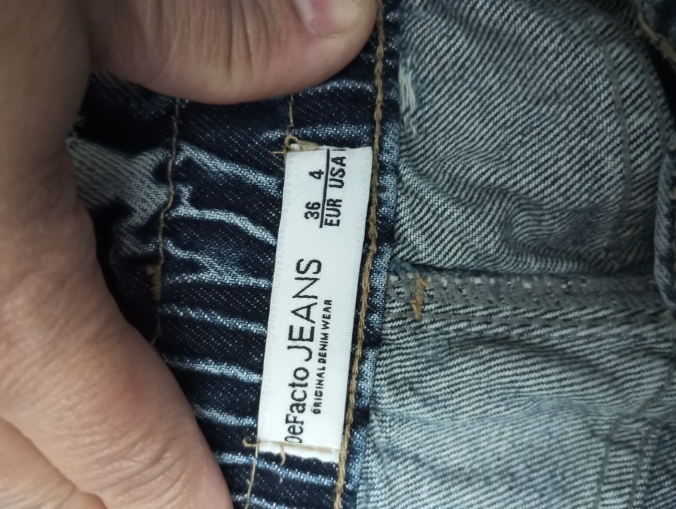 Gri Bağcıklı Salaş Kadın Kot Pantolon - Görsel 4