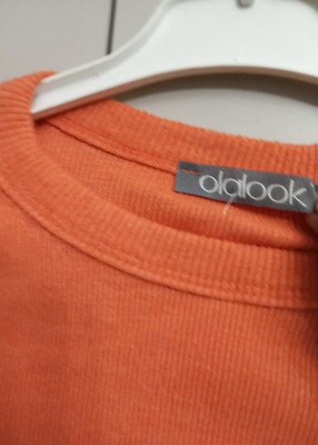 Düğmeli Turuncu Kadın İnce Triko Kazak - Görsel 5