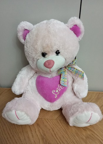 Kalpli Yumuşak Pembe Peluş Ayıcık