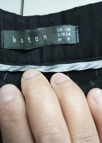 siyah Çizgili Pilili Kadın Kumaş Pantolon - Görsel 7