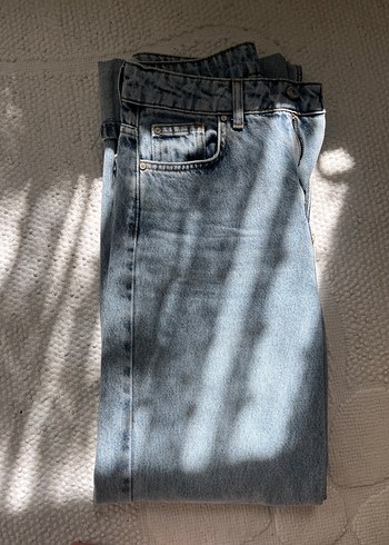 34 Beden Gri Midi Denim Kadın Jean