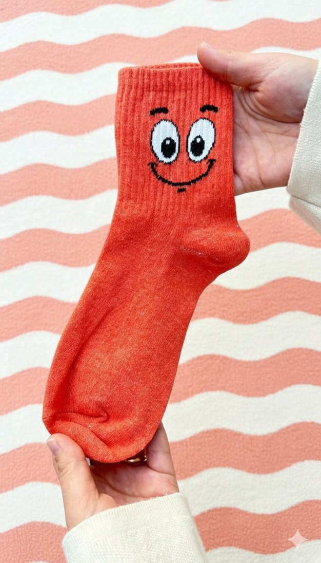 emoji yüz cocuk corap seti - Görsel 3