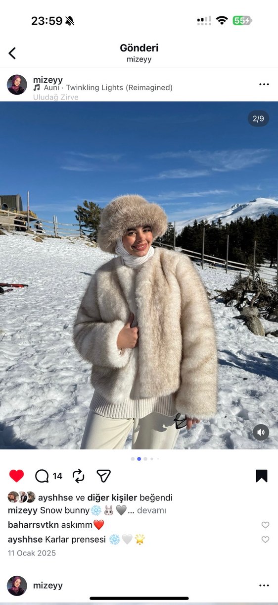 Kadın Beyaz Kısa Suni Kürk Mont - Görsel 2