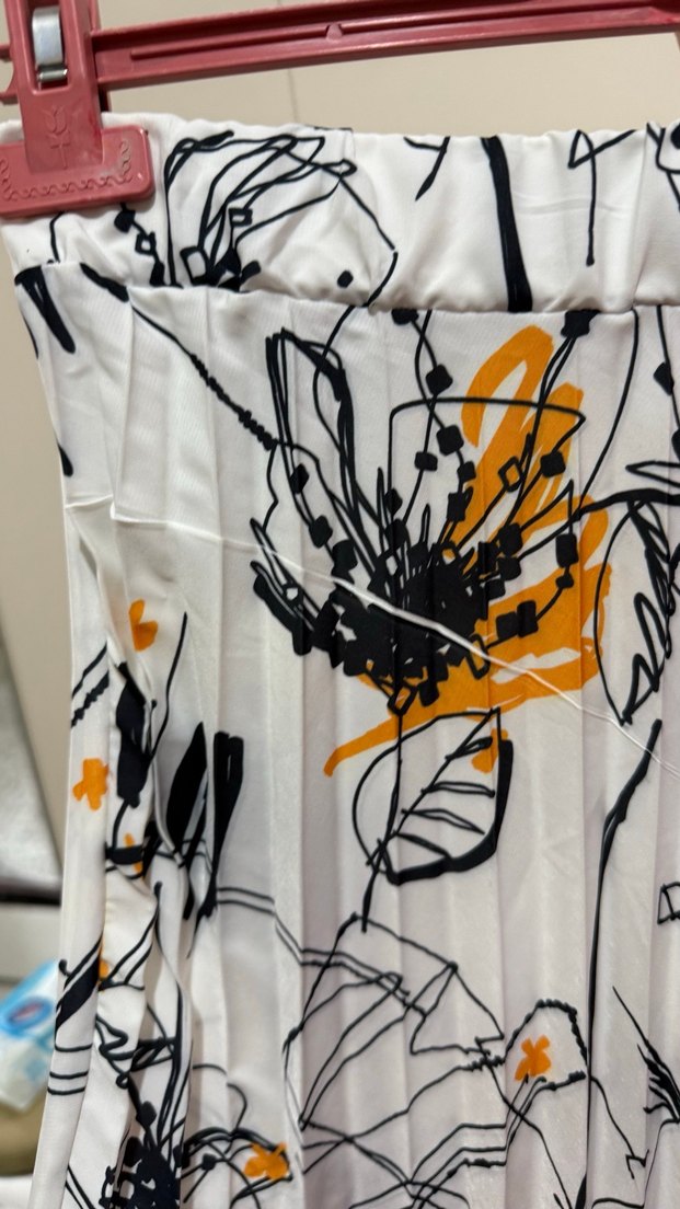 Baskılı Pilili Uzun Kadın Etek - Görsel 4