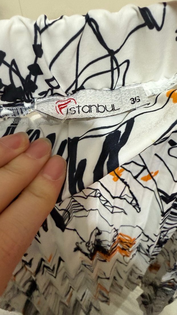 Baskılı Pilili Uzun Kadın Etek - Görsel 3