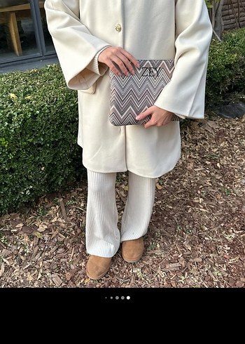 Beyaz Midi Kadın kaban - Görsel 5