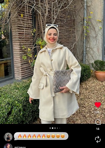 Beyaz Midi Kadın kaban - Görsel 2