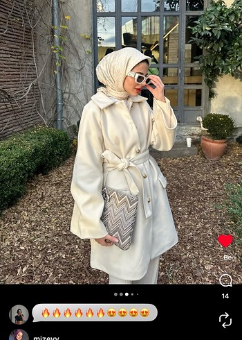 Beyaz Midi Kadın kaban - Görsel 3