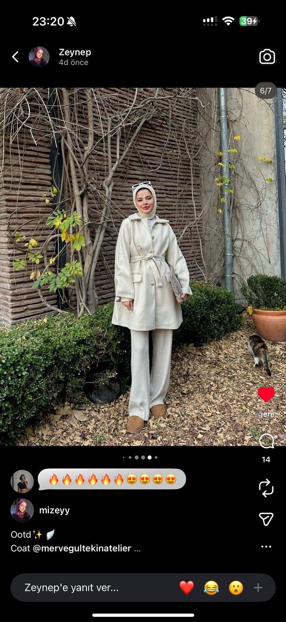 Beyaz Midi Kadın kaban - Görsel 4