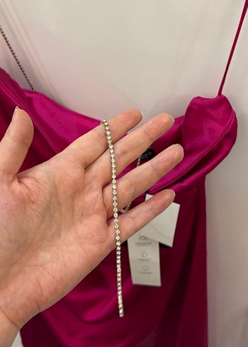38 Beden pembe Renk Zara Mini Drapeli Pembe Abiye Elbise