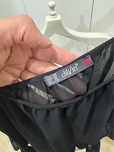38 Beden siyah Renk Transparan ip askı bluz