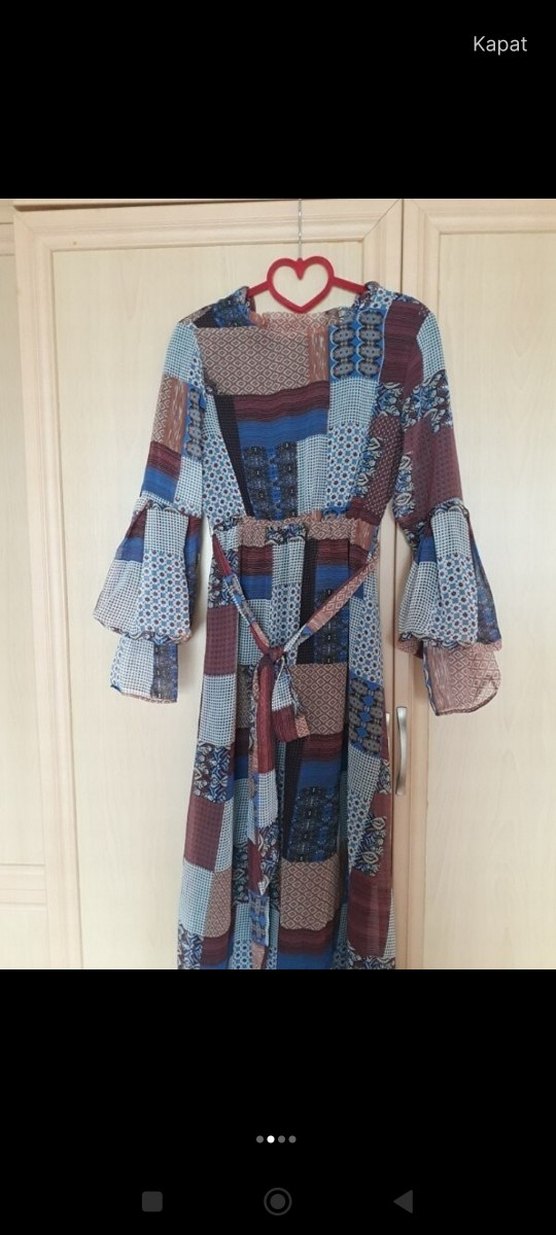 Bohem Tarzı Uzun Kemerli Kadın Elbise - Görsel 3