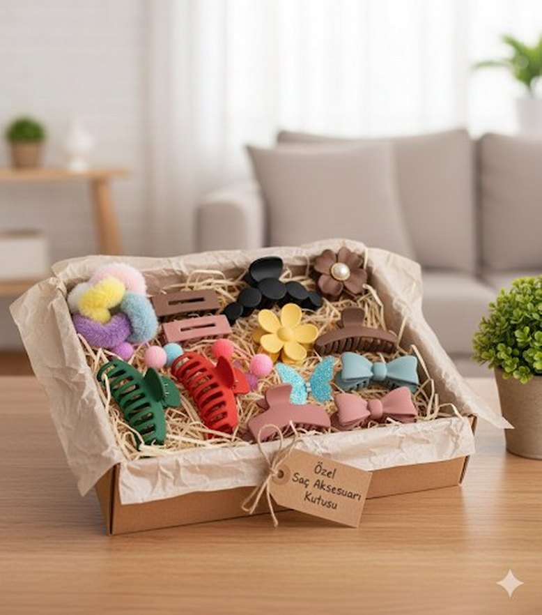 Renkli Elastik Bohem Saç Aksesuarları Seti - Görsel 3