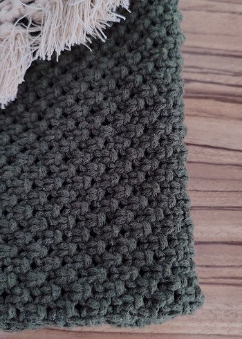 Yeşil Örgü Bohem Kadın Çanta makrome - Görsel 5