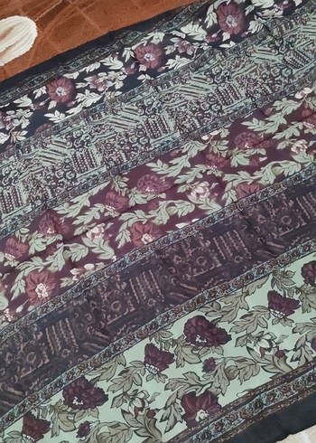 Kahverengi çiçekli Bohem Tarzı freshscarf Şal