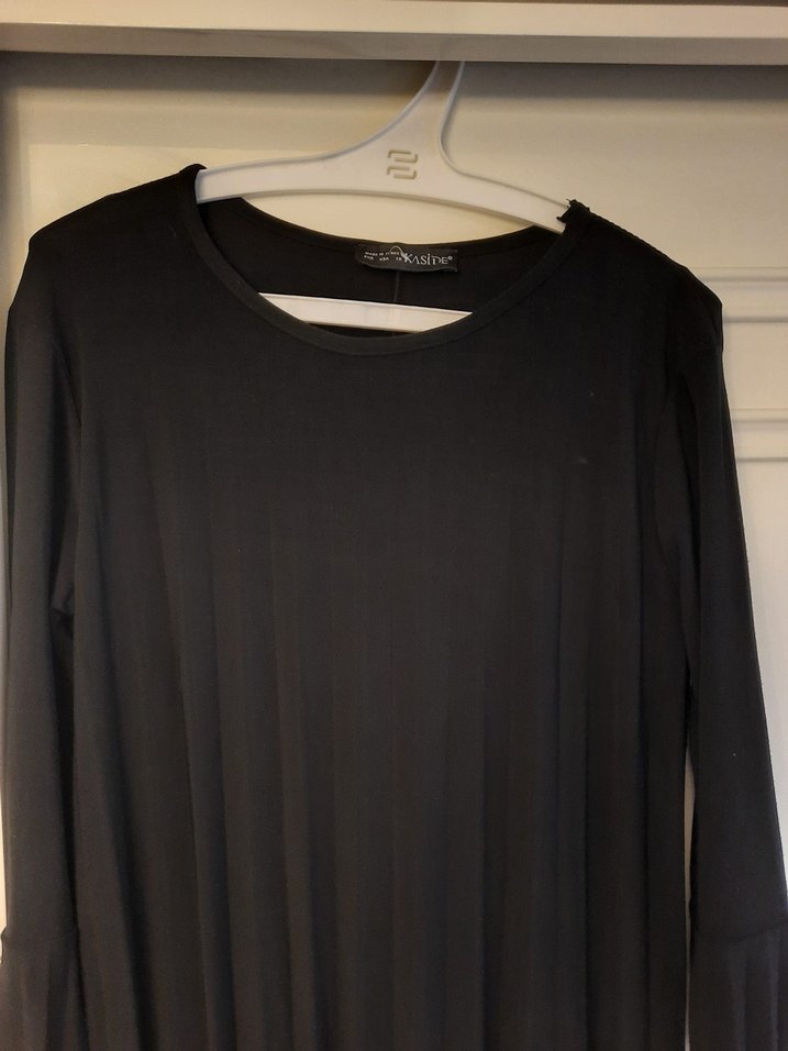 Uzun Kollu Siyah Pilili Kadın Elbise - Görsel 5